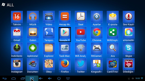 android uygulamalar ekranı